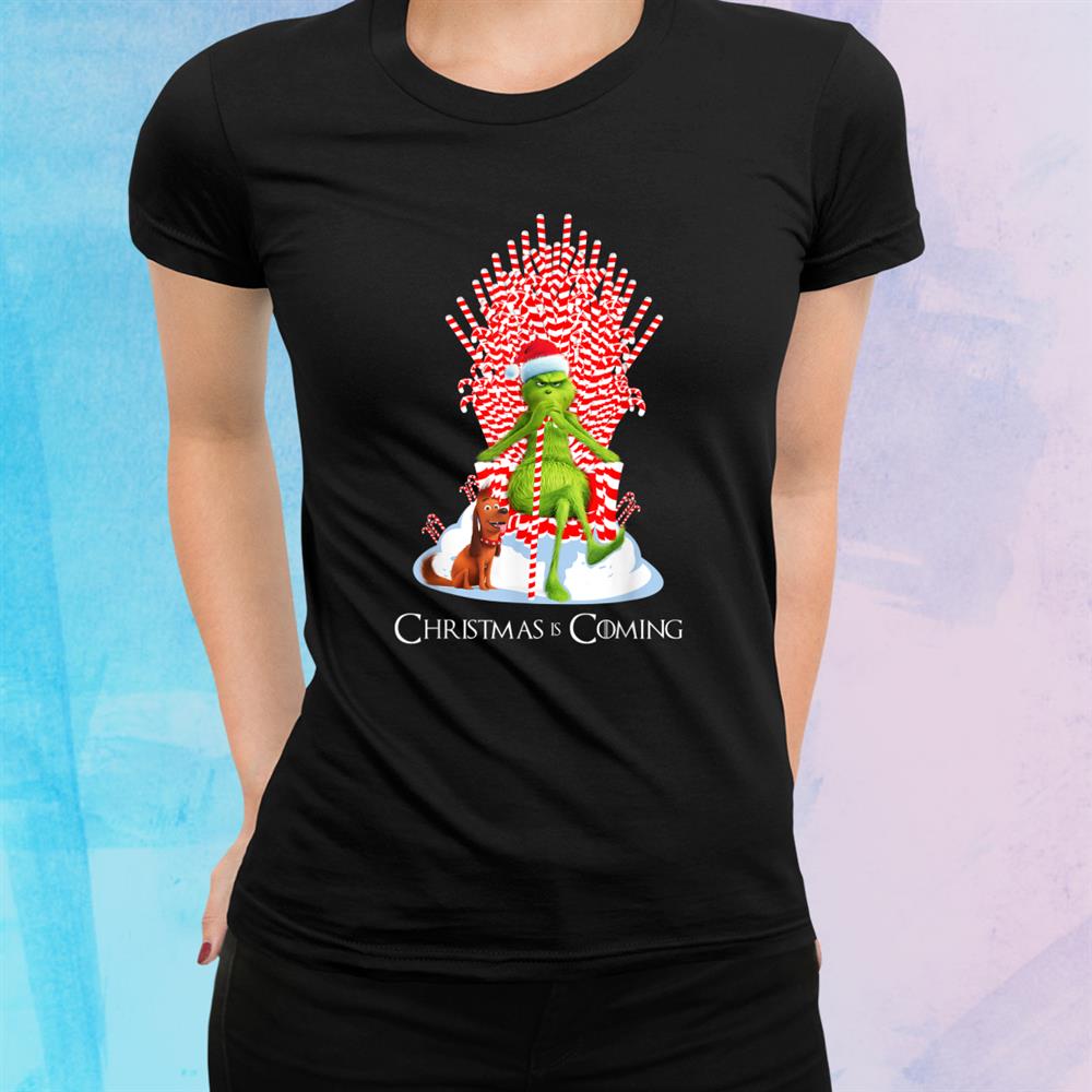 G.rinch Is Coming Candy Cane Throne Funny Christmas Parody Shirt G.rinch Is Coming Candy Cane Throne Funny Christmas Parody Shirt