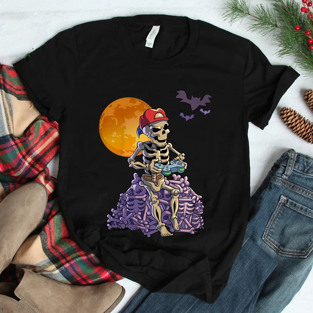 Gamer Skeleton Halloween Boys Video Games Gaming Halloween Shirt Gamer Skeleton Halloween Boys Video Games Gaming Halloween Shirt