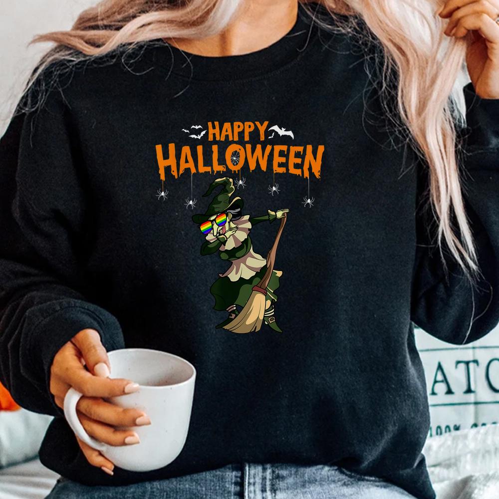 Gay Witch Dabbing Witch Lazy Halloween Shirt Gay Witch Dabbing Witch Lazy Halloween Shirt