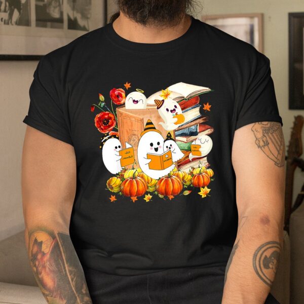 Ghost Book Reading Boo Spooky Halloween Books Shirt