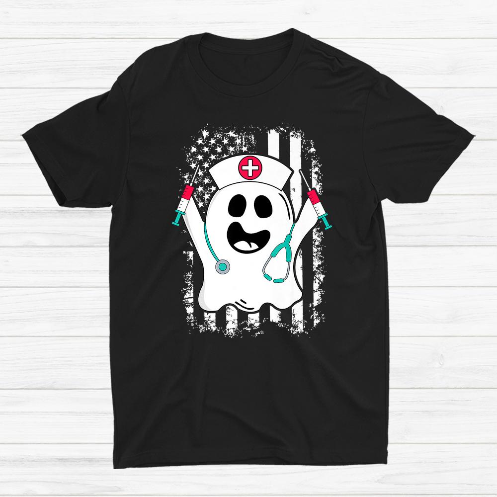 Ghost Nurse Halloween Scrub Top Costume Shirt Ghost Nurse Halloween Scrub Top Costume Shirt