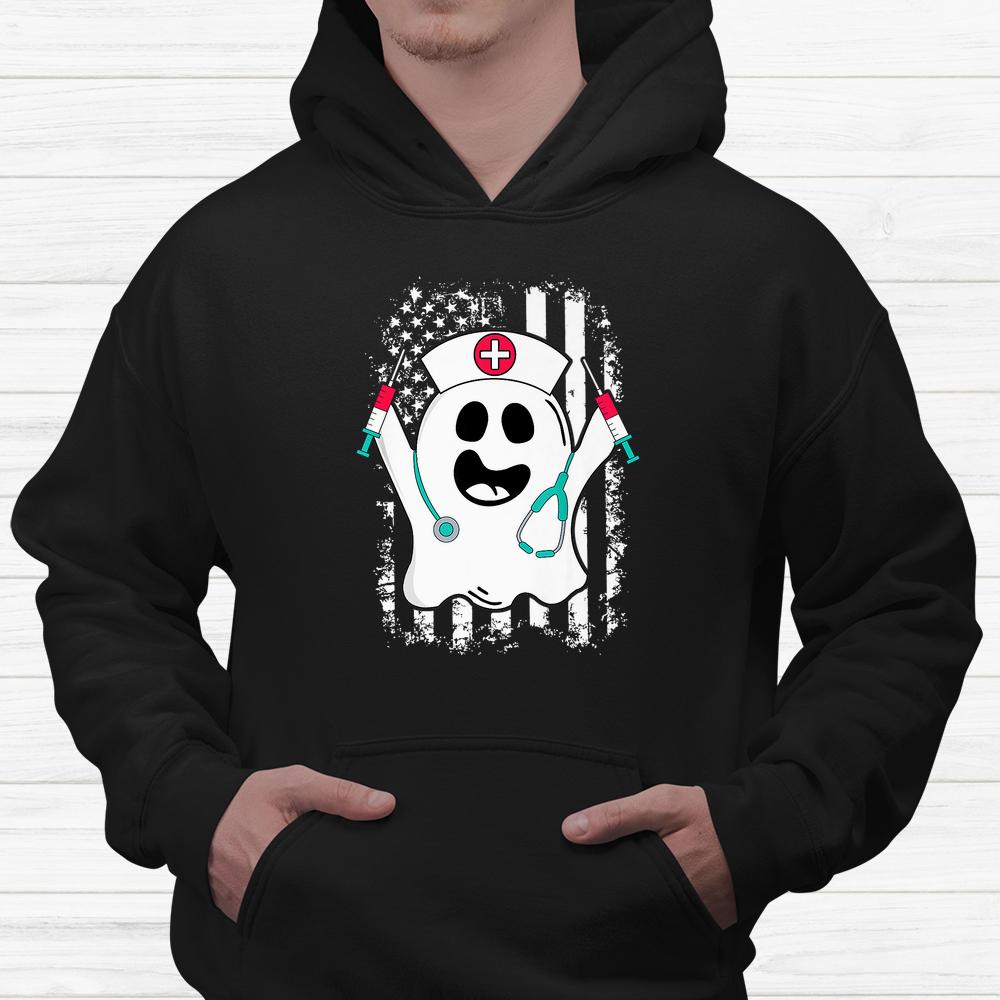 Ghost Nurse Halloween Scrub Top Costume Shirt Ghost Nurse Halloween Scrub Top Costume Shirt