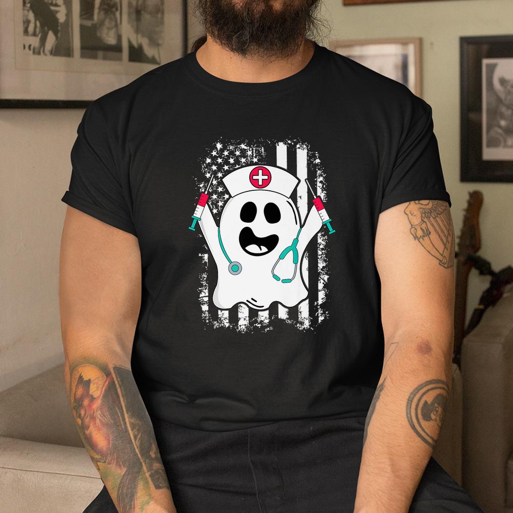 Ghost Nurse Halloween Scrub Top Costume Shirt Ghost Nurse Halloween Scrub Top Costume Shirt