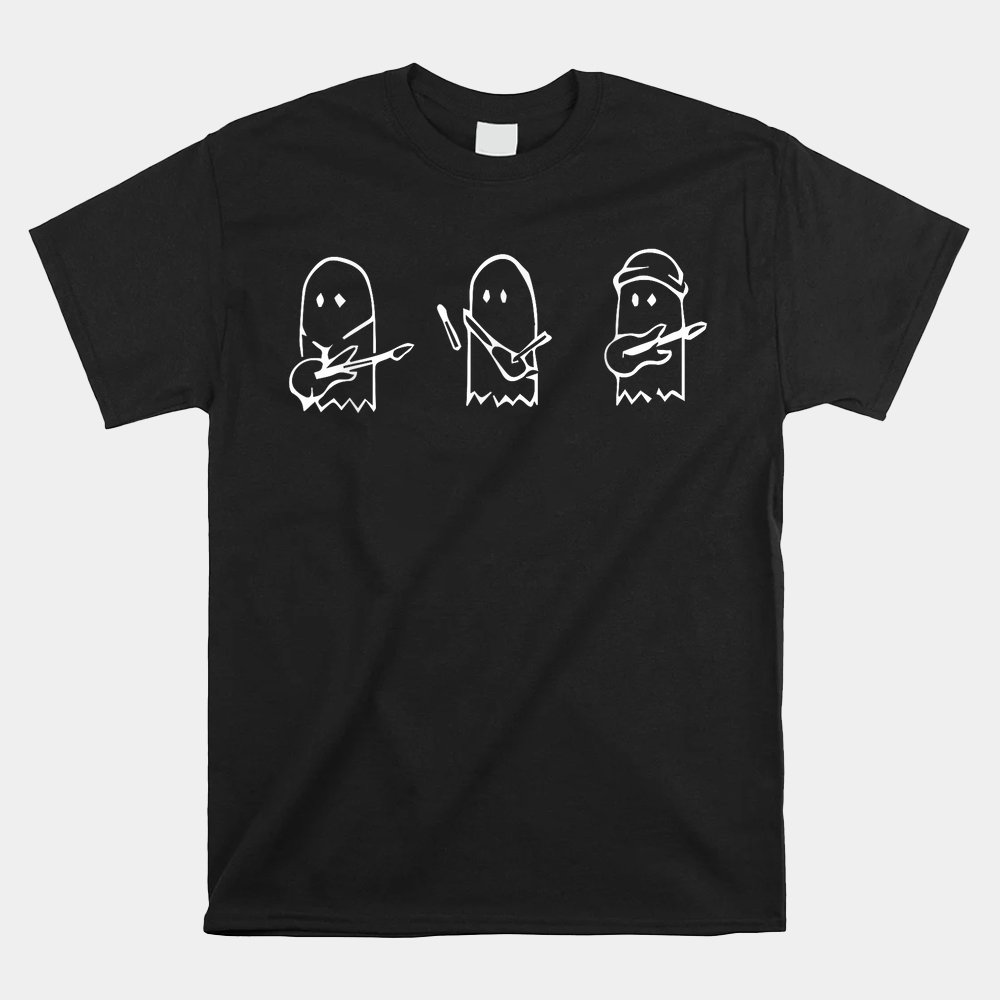 Ghost Playing Guitar Lazy Halloween Shirt Ghost Playing Guitar Lazy Halloween Shirt