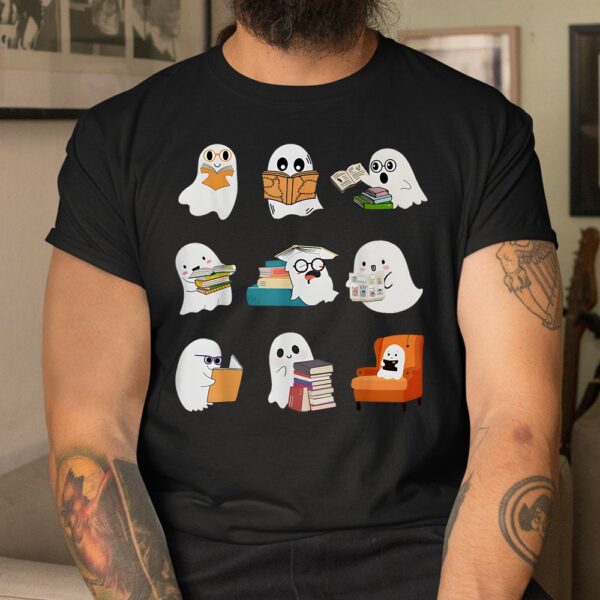 Ghost Reading Teacher Halloween Librarian Book Lover School Shirt 8 Ghost Reading Teacher Halloween Librarian Book Lover School Shirt