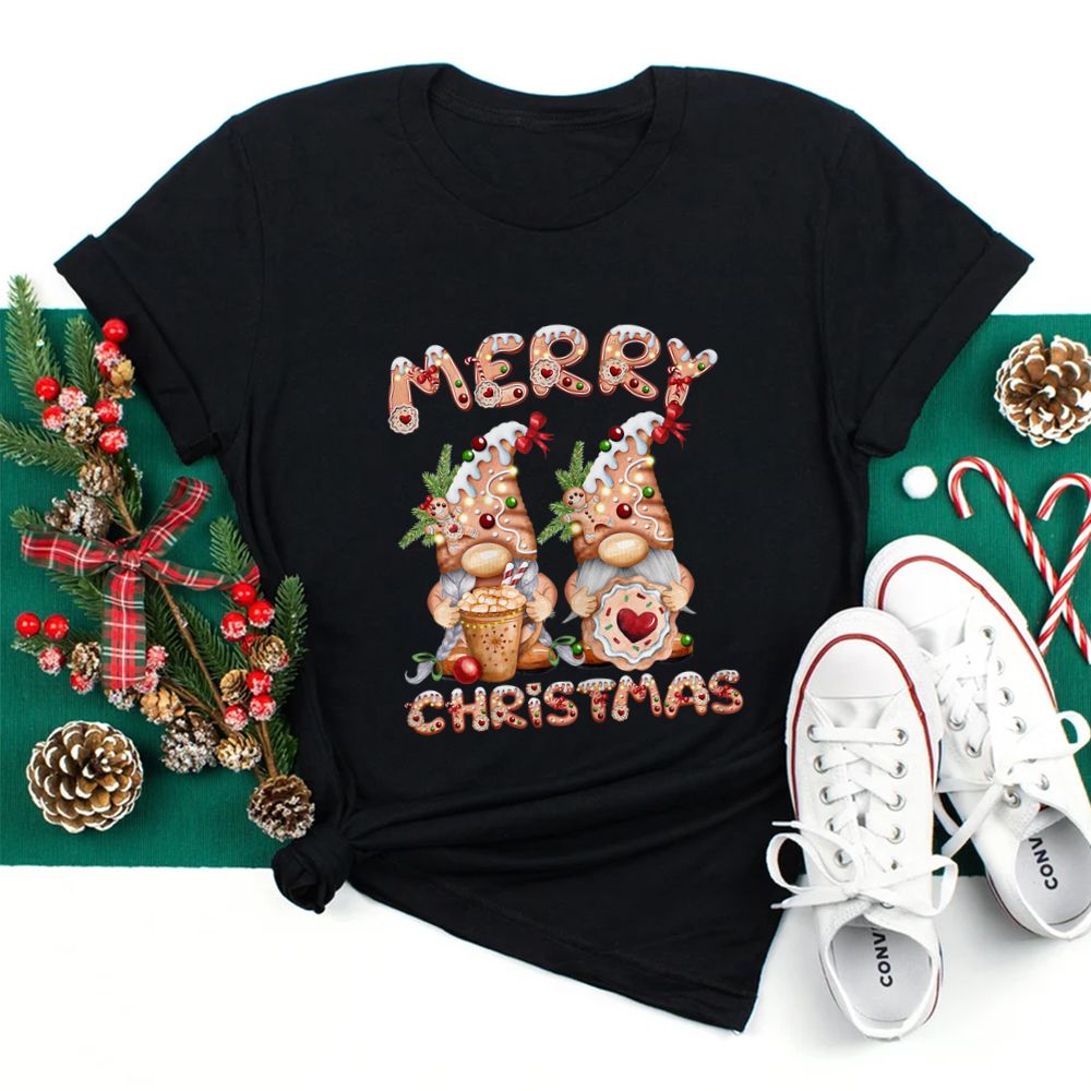 Gingerbread Gnomes With Cookie And Hot Cocoa Christmas Shirt Gingerbread Gnomes With Cookie And Hot Cocoa Christmas Shirt