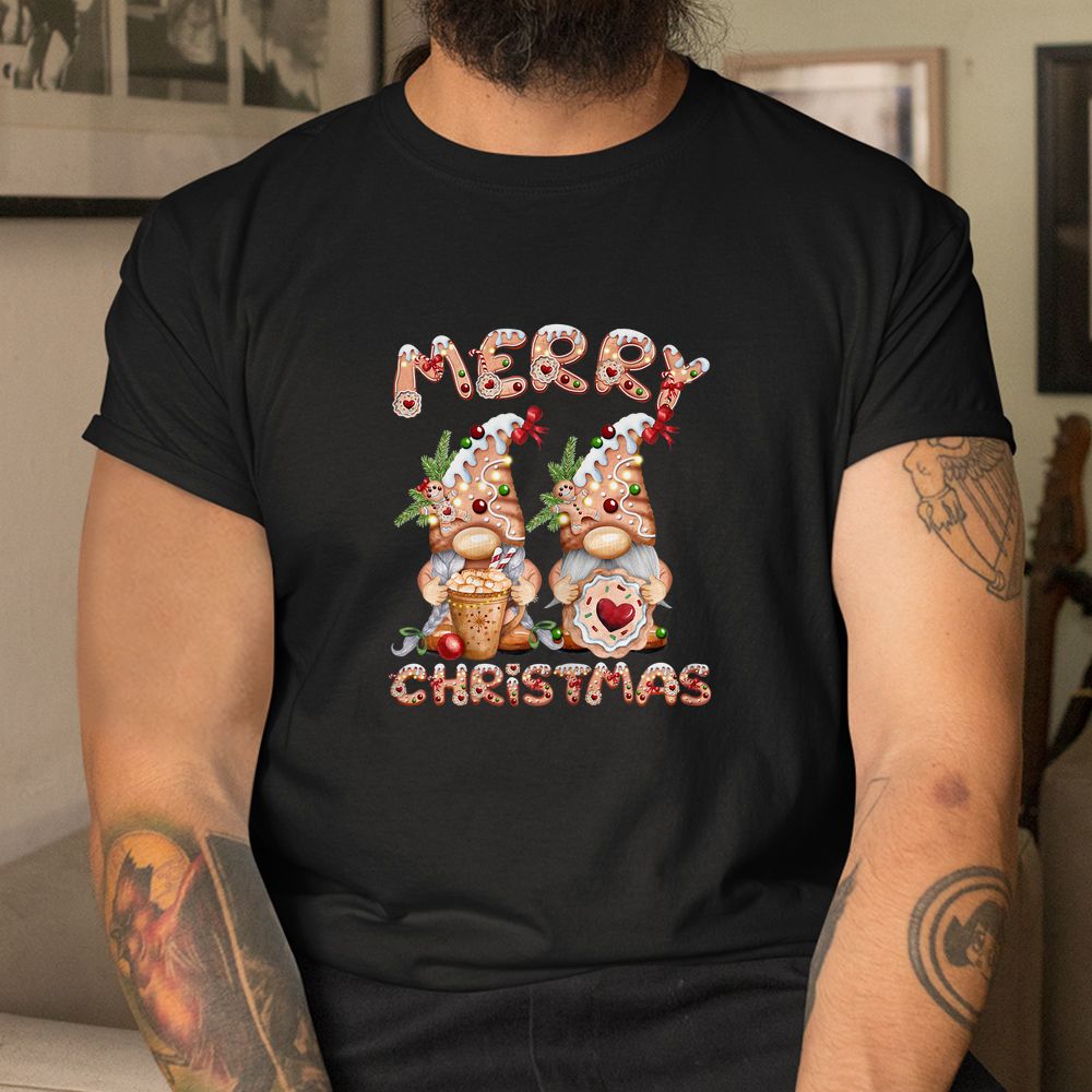 Gingerbread Gnomes With Cookie And Hot Cocoa Christmas Shirt Gingerbread Gnomes With Cookie And Hot Cocoa Christmas Shirt
