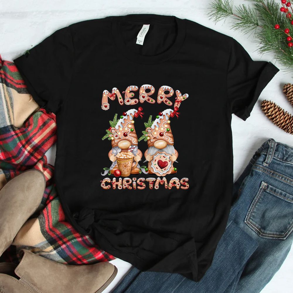 Gingerbread Gnomes With Cookie And Hot Cocoa Christmas Shirt Gingerbread Gnomes With Cookie And Hot Cocoa Christmas Shirt