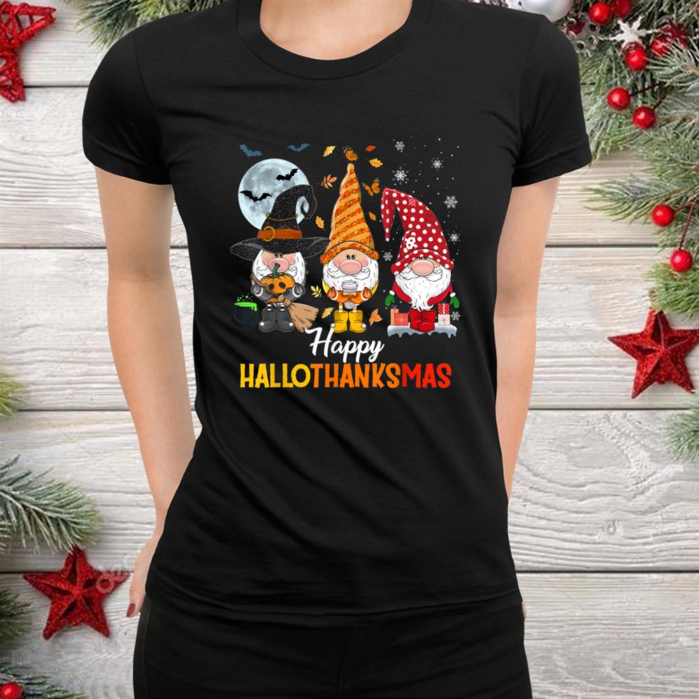 Gnomes Halloween And Merry Christmas Shirt Gnomes Halloween And Merry Christmas Shirt