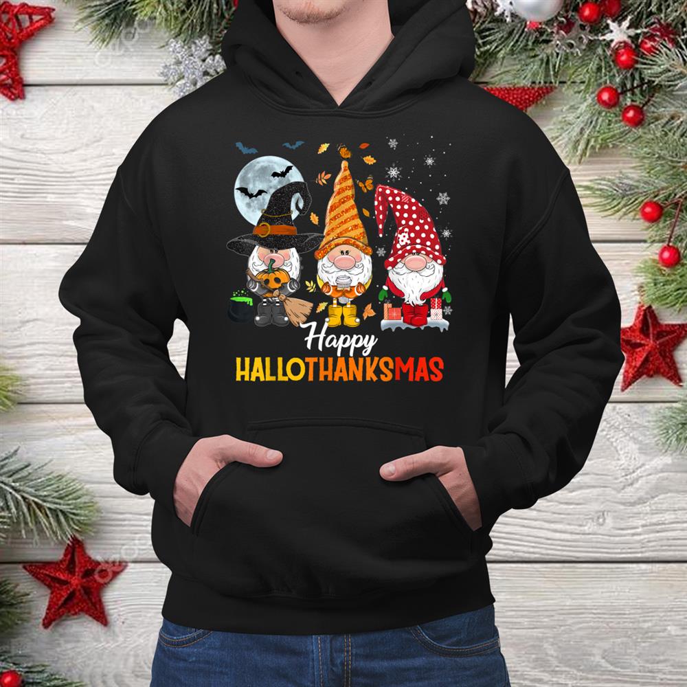 Gnomes Halloween And Merry Christmas Shirt Gnomes Halloween And Merry Christmas Shirt