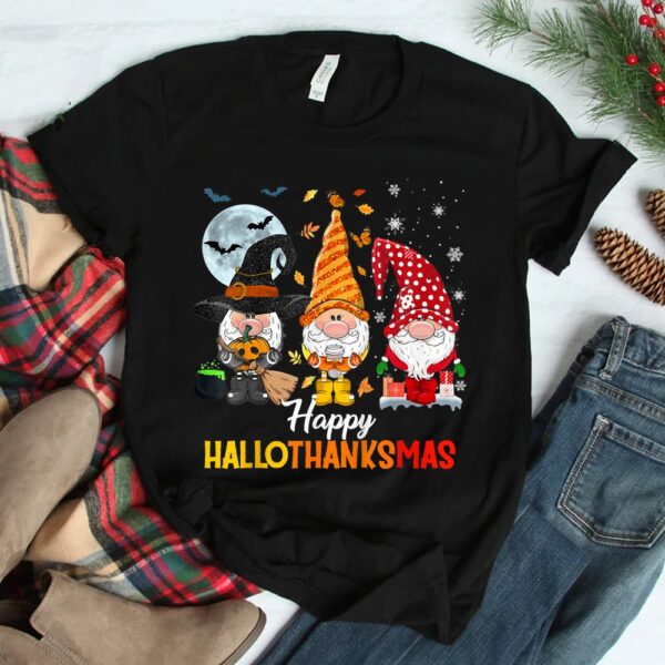 gnomes halloween merry christmas happy hallothanksmas shirt 2
