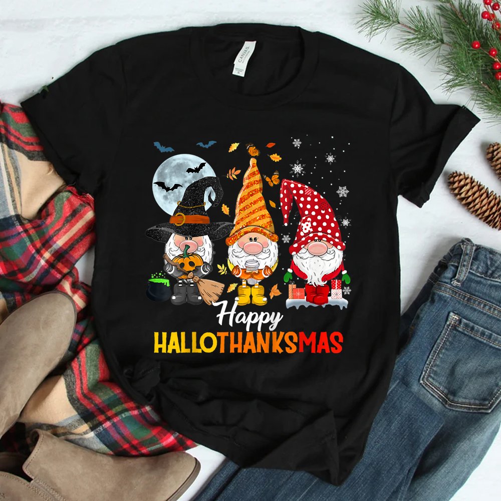 Gnomes Lover Halloween Merry Christmas Happy Hallothanksmas Shirt Gnomes Lover Halloween Merry Christmas Happy Hallothanksmas Shirt