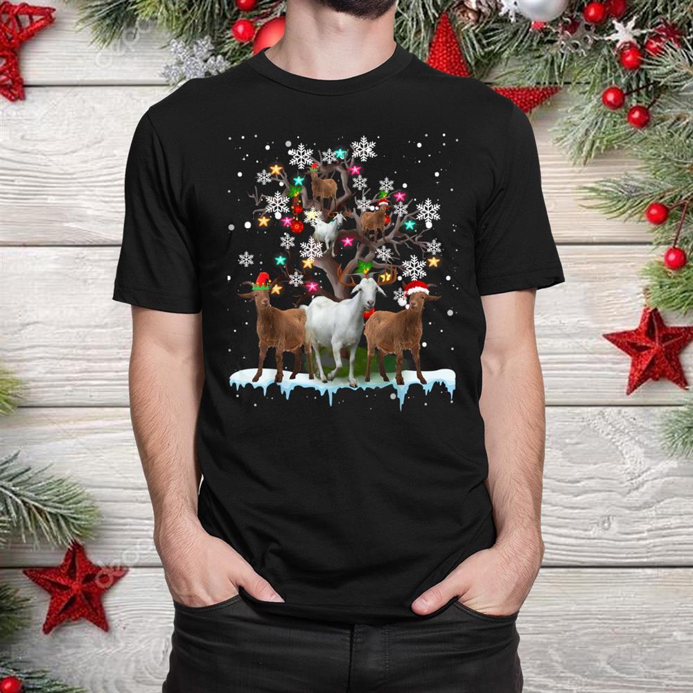 Goat On Tree Funny Santa Goat Lover Christmas Shirt Goat On Tree Funny Santa Goat Lover Christmas Shirt