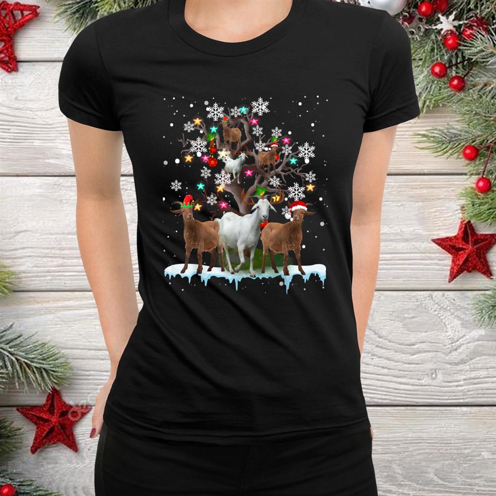Goat On Tree Funny Santa Goat Lover Christmas Shirt Goat On Tree Funny Santa Goat Lover Christmas Shirt