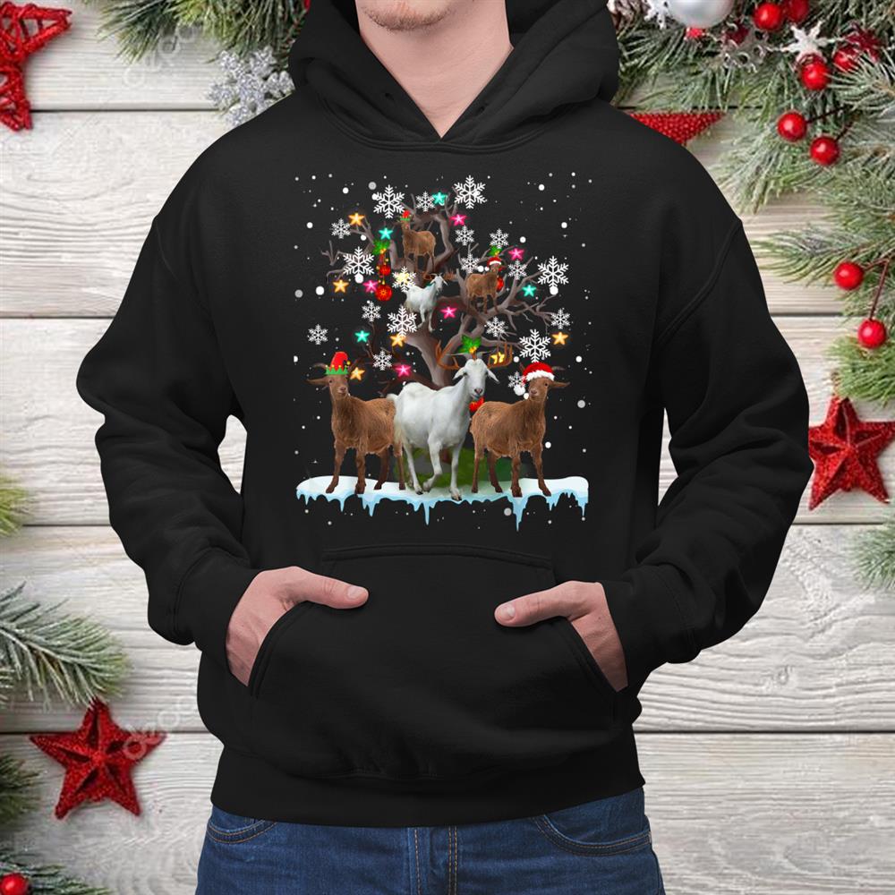 Goat On Tree Funny Santa Goat Lover Christmas Shirt Goat On Tree Funny Santa Goat Lover Christmas Shirt