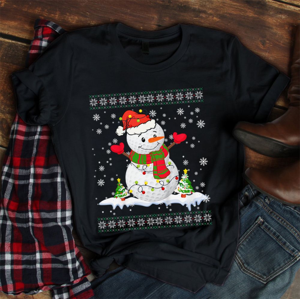 Golf Snowman Christmas Pajama Shirt Golf Snowman Christmas Pajama Shirt