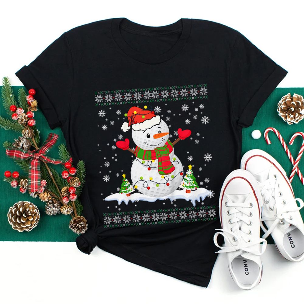 Golf Snowman Christmas Pajama Shirt Golf Snowman Christmas Pajama Shirt