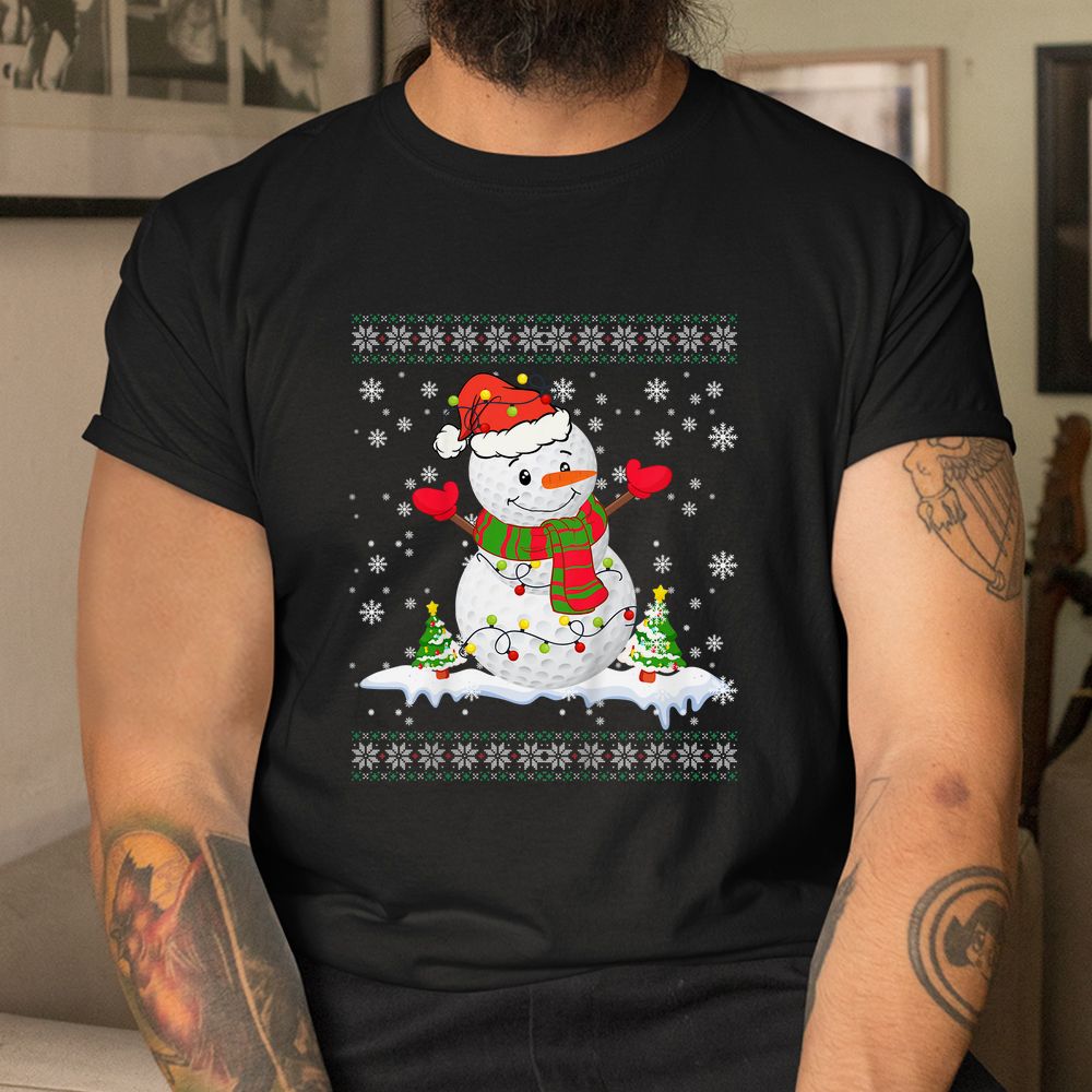Golf Snowman Christmas Pajama Shirt Golf Snowman Christmas Pajama Shirt