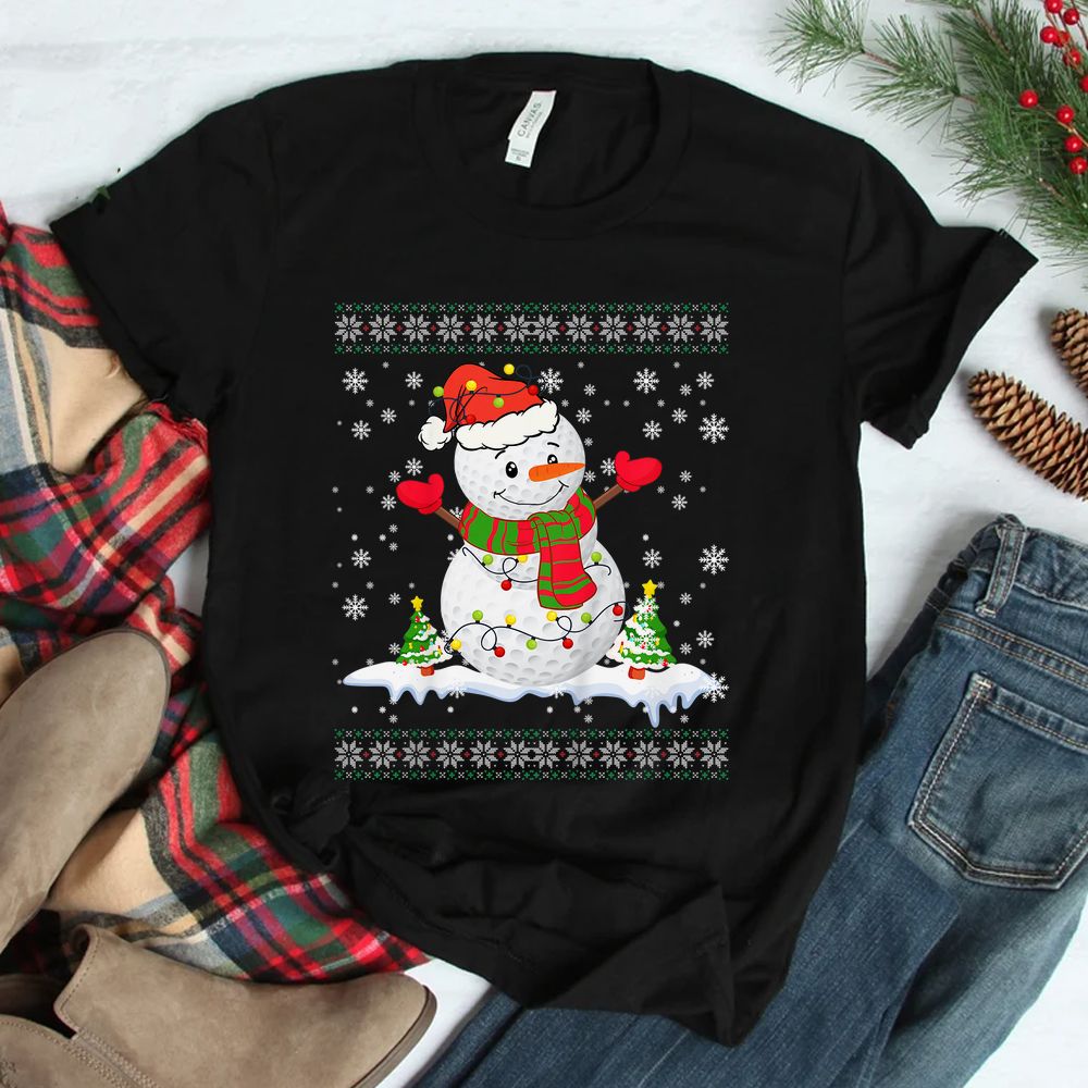 Golf Snowman Christmas Pajama Shirt Golf Snowman Christmas Pajama Shirt