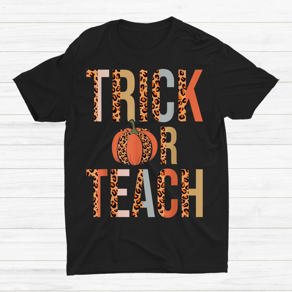 Groovy Trick Or Teach Teacher Halloween Shirt Groovy Trick Or Teach Teacher Halloween Shirt