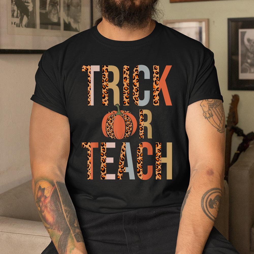 Groovy Trick Or Teach Teacher Halloween Shirt Groovy Trick Or Teach Teacher Halloween Shirt