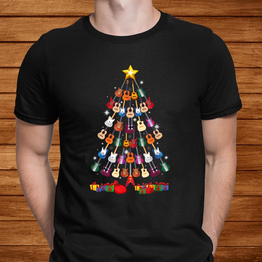 Guitar Christmas Tree Shirt Funny Guitarist Merry Xmas Shirt Guitar Christmas Tree Shirt Funny Guitarist Merry Xmas Shirt