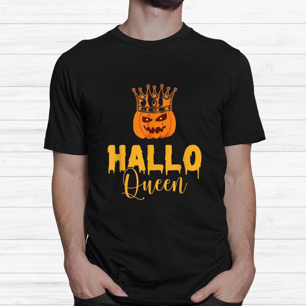 Hallo Queen Halloween Pumpkin Queen Crown Shirt Hallo Queen Halloween Pumpkin Queen Crown Shirt
