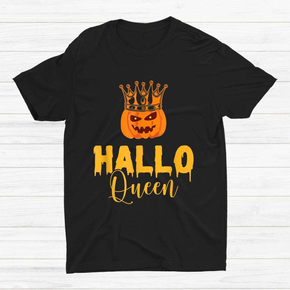 Hallo Queen Halloween Pumpkin Queen Crown Shirt Hallo Queen Halloween Pumpkin Queen Crown Shirt