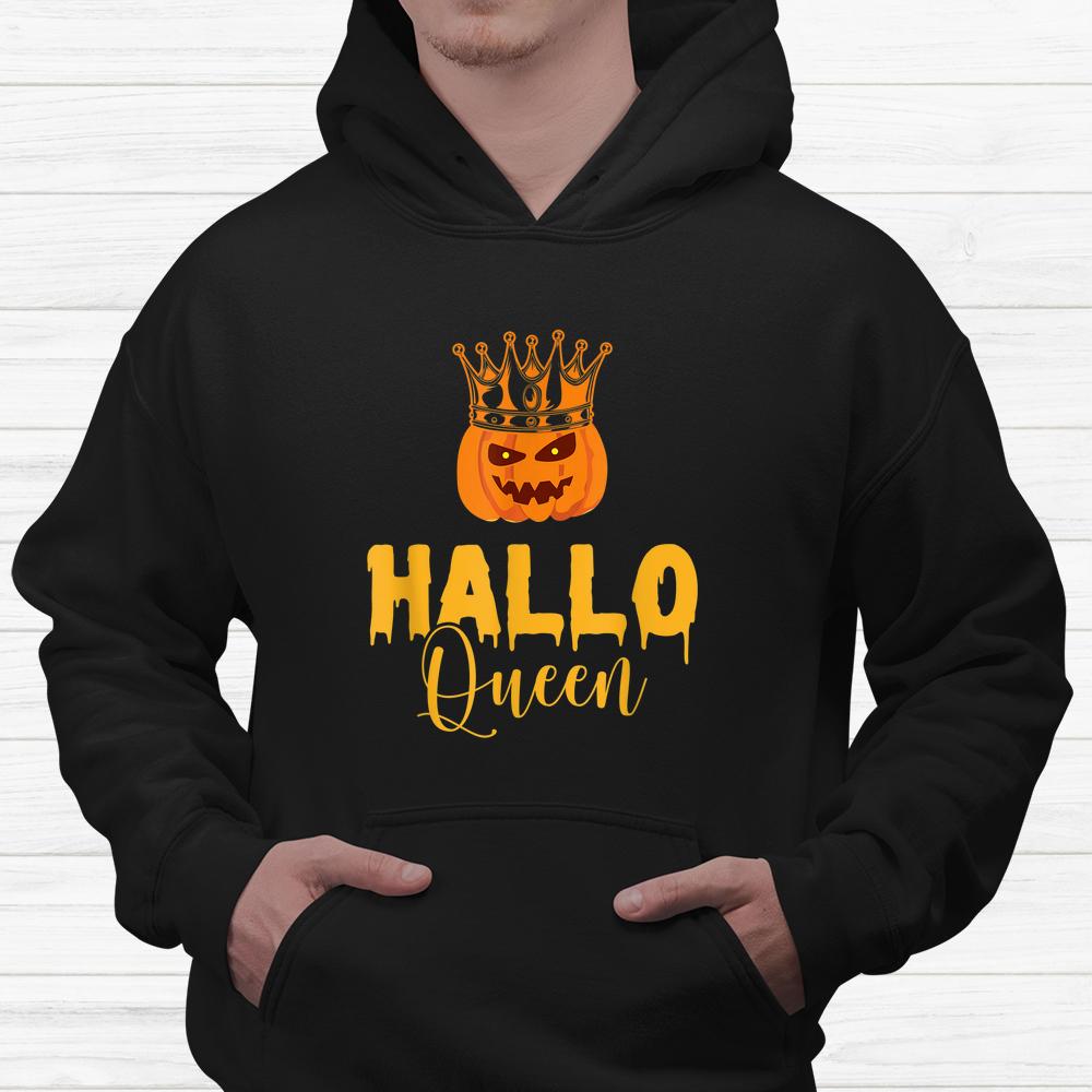 Hallo Queen Halloween Pumpkin Queen Crown Shirt Hallo Queen Halloween Pumpkin Queen Crown Shirt