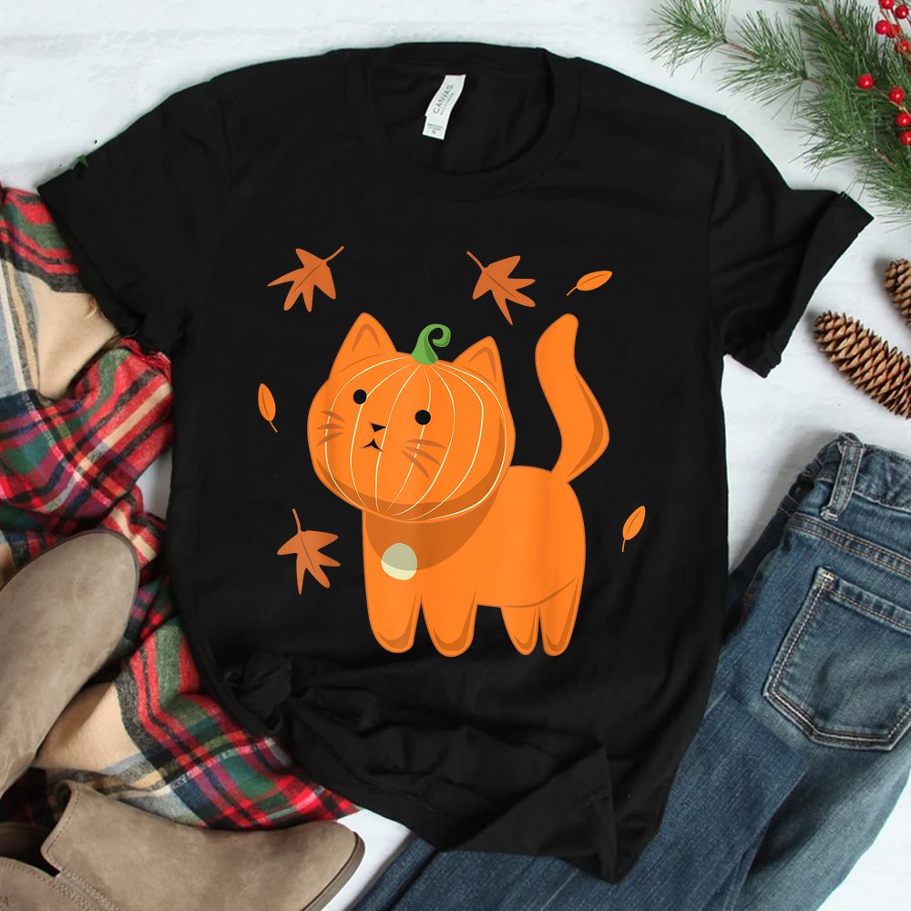 Halloween Cat Shirt Cat Pumpkin Jack-o-lantern Shirt Halloween Cat Shirt Cat Pumpkin Jack-o-lantern Shirt