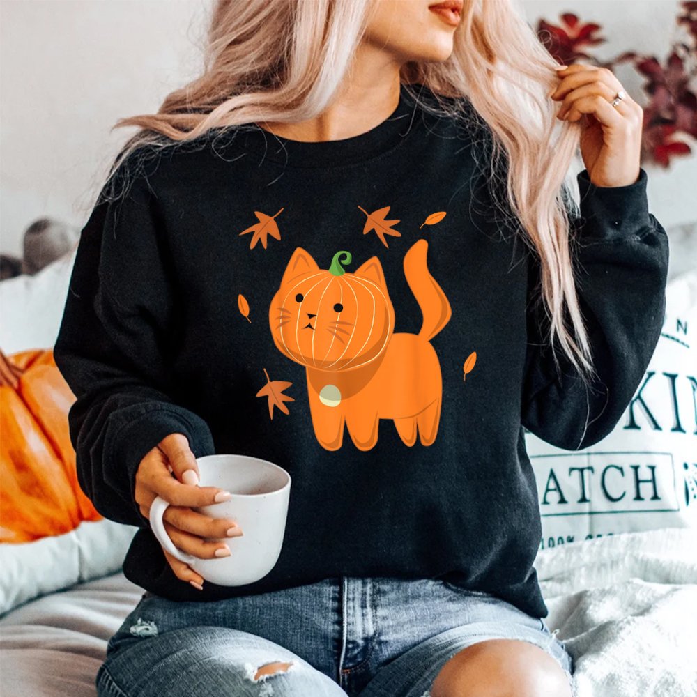 Halloween Cat Shirt Cat Pumpkin Jack-o-lantern Shirt Halloween Cat Shirt Cat Pumpkin Jack-o-lantern Shirt