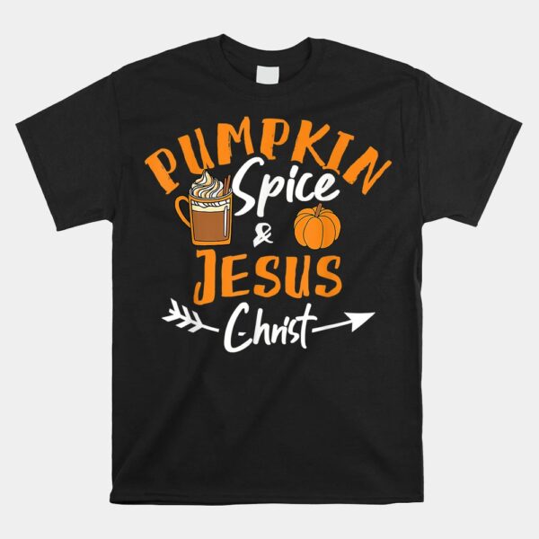Halloween Christian Pumpkin Spice And Jesus Christ Fall Leaf Shirt