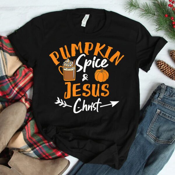 halloween christian pumpkin spice and jesus christ fall leaf shirt 2