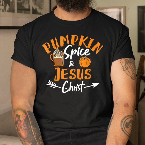 Halloween Christian Pumpkin Spice And Jesus Christ Fall Leaf Shirt