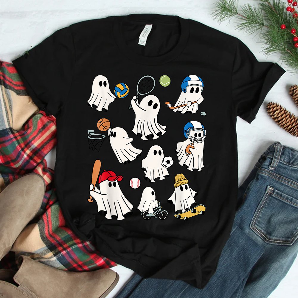 Halloween Collection Of Many Cute Baby Ghosts Sports Shirt Halloween Collection Of Many Cute Baby Ghosts Sports Shirt
