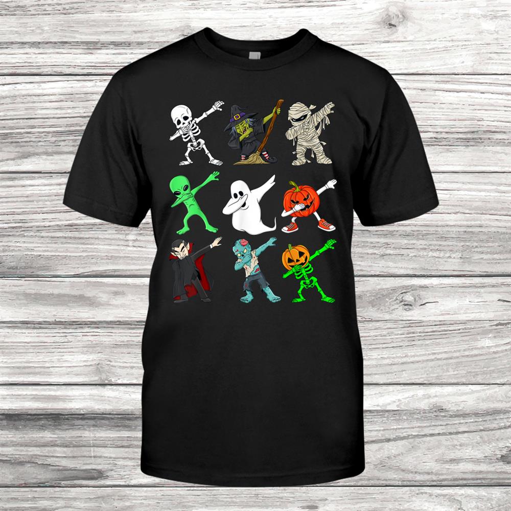 Halloween Dabbing Skeleton Witch And Monsters Boys Girl Kids Shirt Halloween Dabbing Skeleton Witch And Monsters Boys Girl Kids Shirt