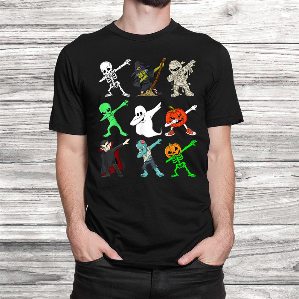 Halloween Dabbing Skeleton Witch And Monsters Boys Girl Kids Shirt Halloween Dabbing Skeleton Witch And Monsters Boys Girl Kids Shirt