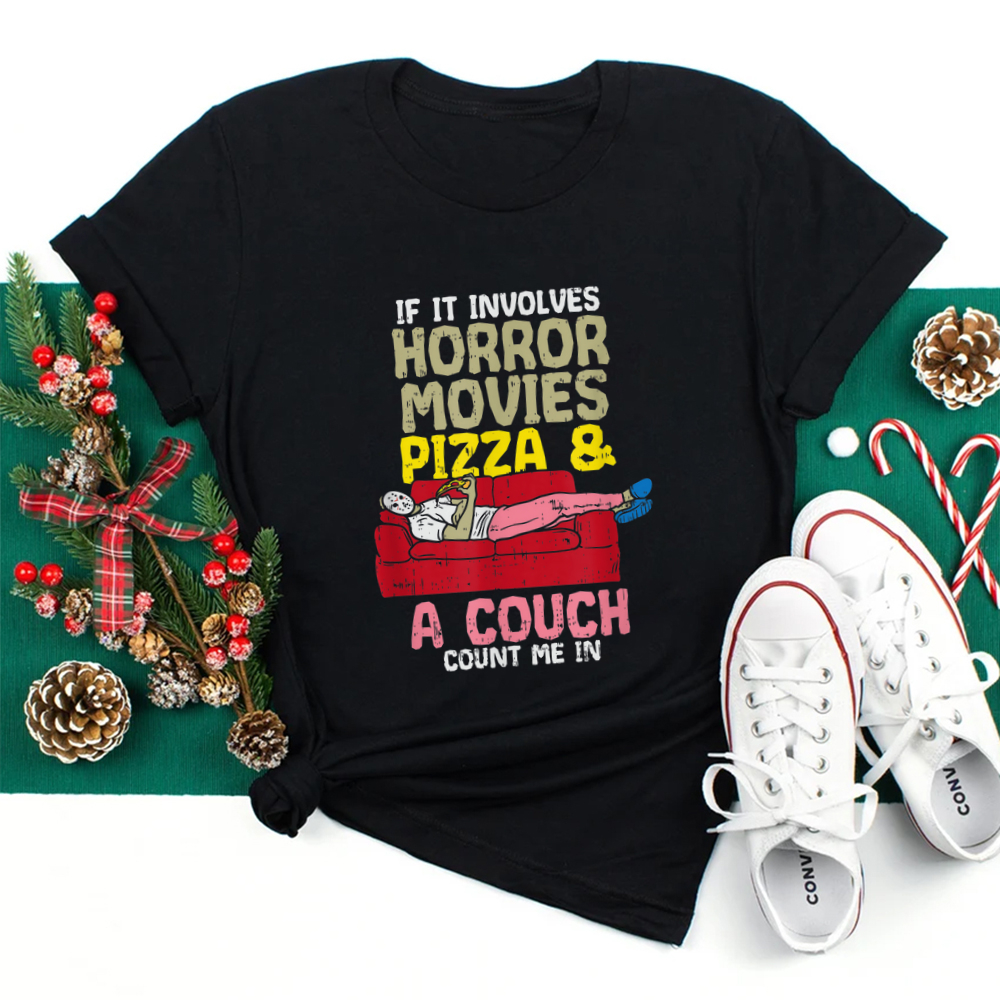 Halloween Horror-movie Pizza Couch Quote Spooky Thriller Shirt Halloween Horror-movie Pizza Couch Quote Spooky Thriller Shirt