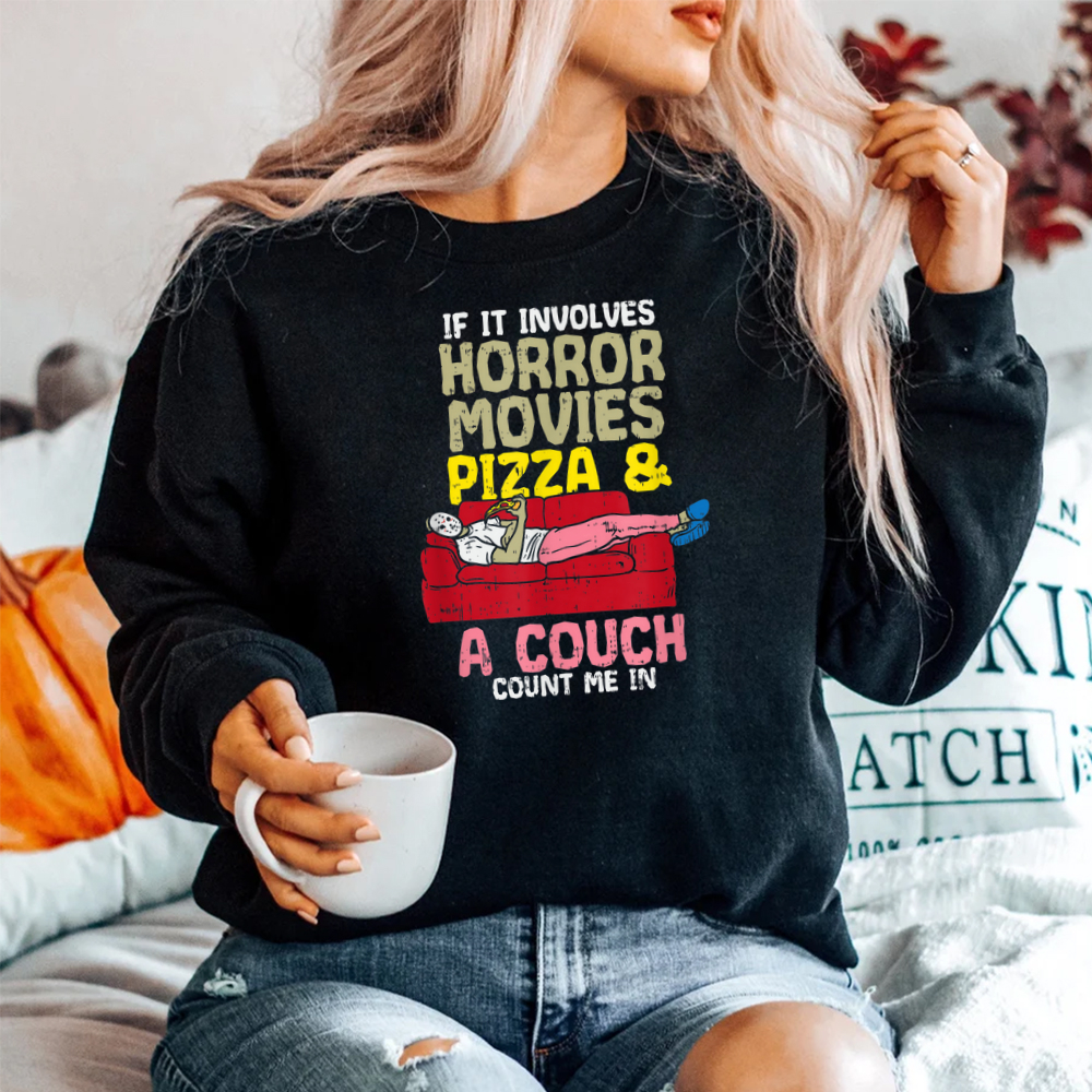 Halloween Horror-movie Pizza Couch Quote Spooky Thriller Shirt Halloween Horror-movie Pizza Couch Quote Spooky Thriller Shirt