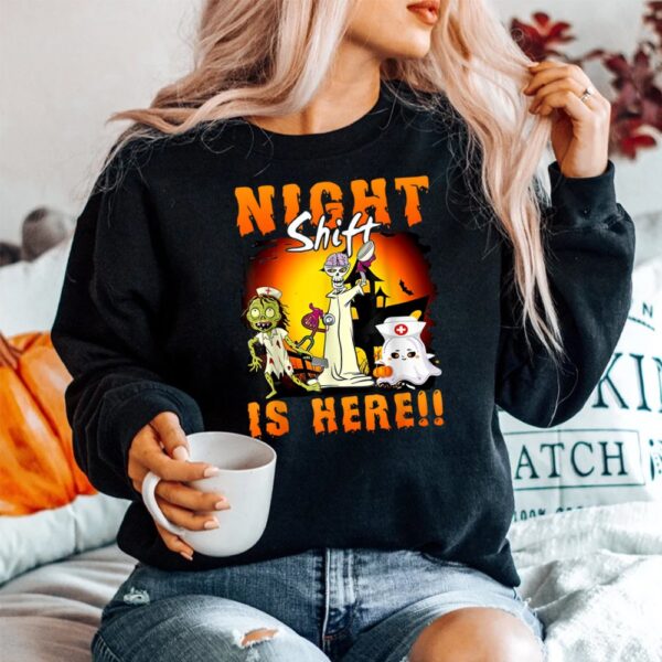 Halloween Night Shift Is Here Nurse Ghost Skeleton Zombie Shirt 9 Halloween Night Shift Is Here Nurse Ghost Skeleton Zombie Shirt