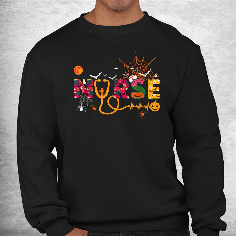 Halloween Nurse Heartbeat Spooky Season Medical Personnel Shirt Halloween Nurse Heartbeat Spooky Season Medical Personnel Shirt