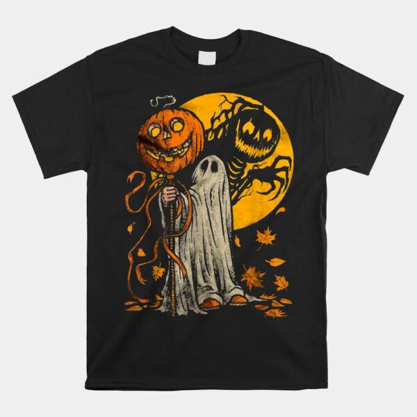 Halloween Pumpkin Ghost Autumn Leaves Shirt
