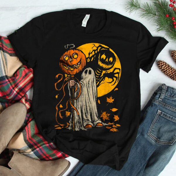 Halloween Pumpkin Ghost Autumn Leaves Shirt