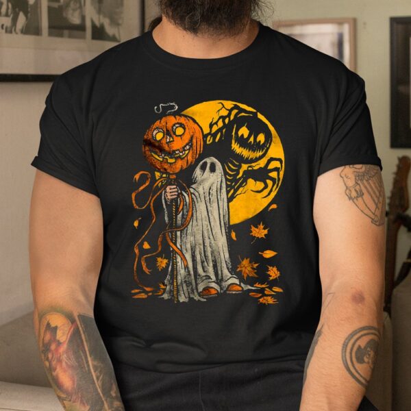 Halloween Pumpkin Ghost Autumn Leaves Shirt