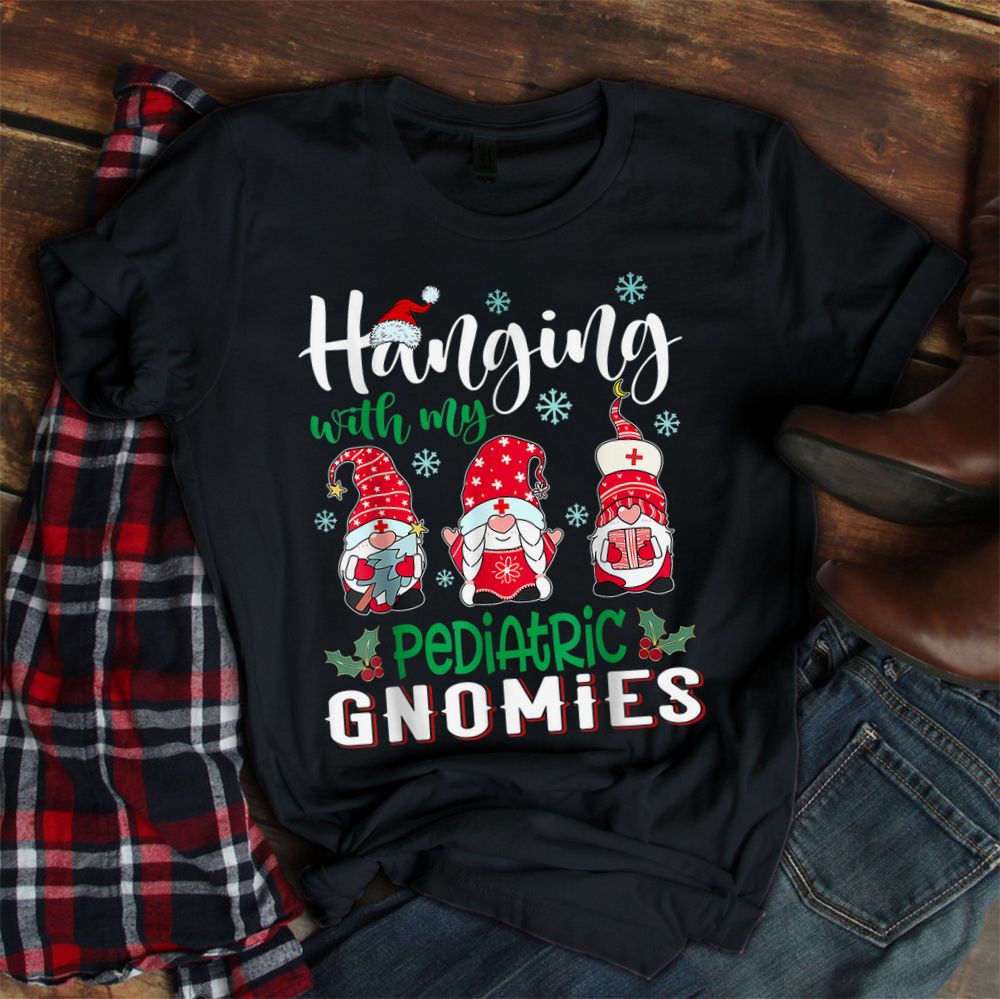 Hanging With My Pediatric Gnomies Nurse Christmas Pajama Shirt Hanging With My Pediatric Gnomies Nurse Christmas Pajama Shirt