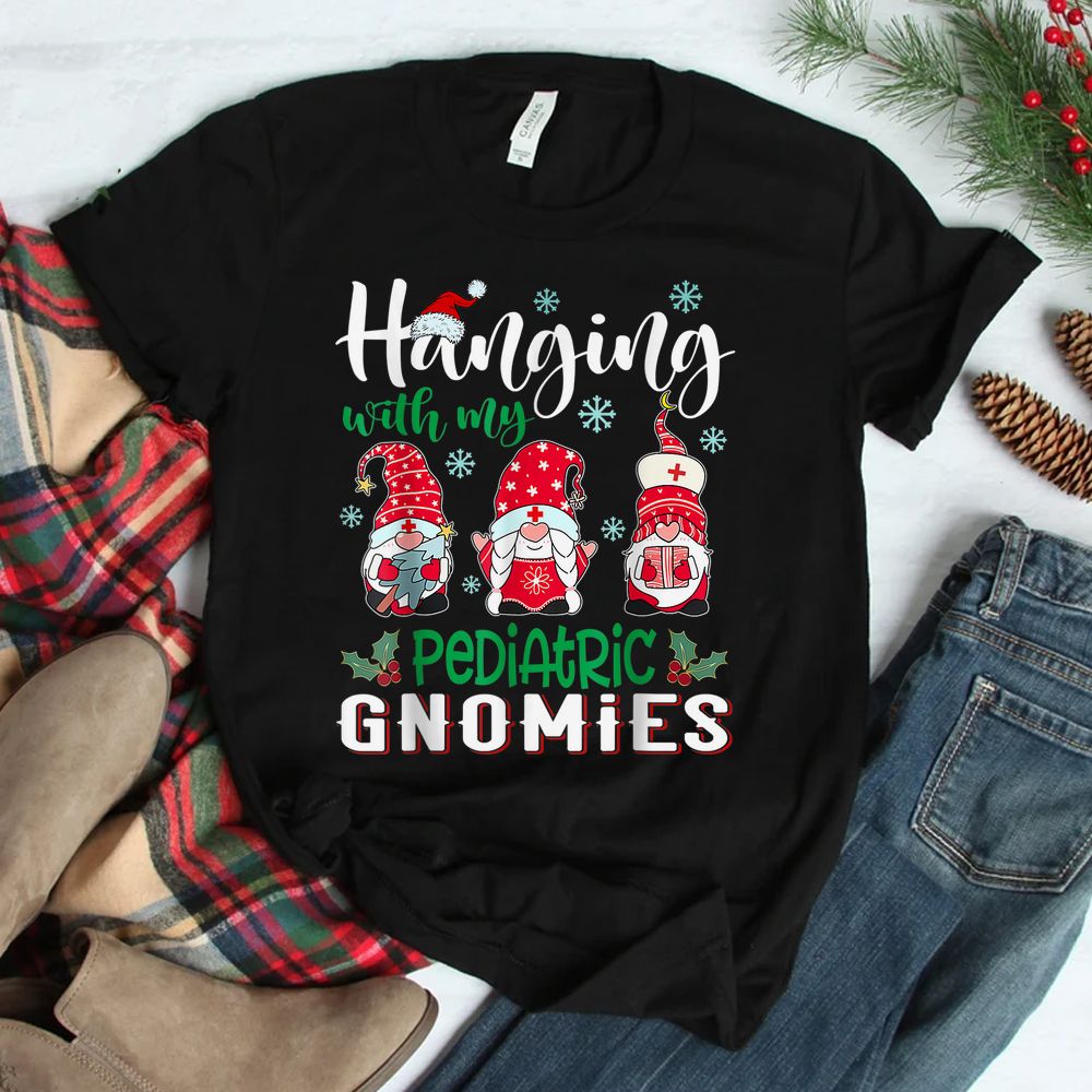 Hanging With My Pediatric Gnomies Nurse Christmas Pajama Shirt Hanging With My Pediatric Gnomies Nurse Christmas Pajama Shirt