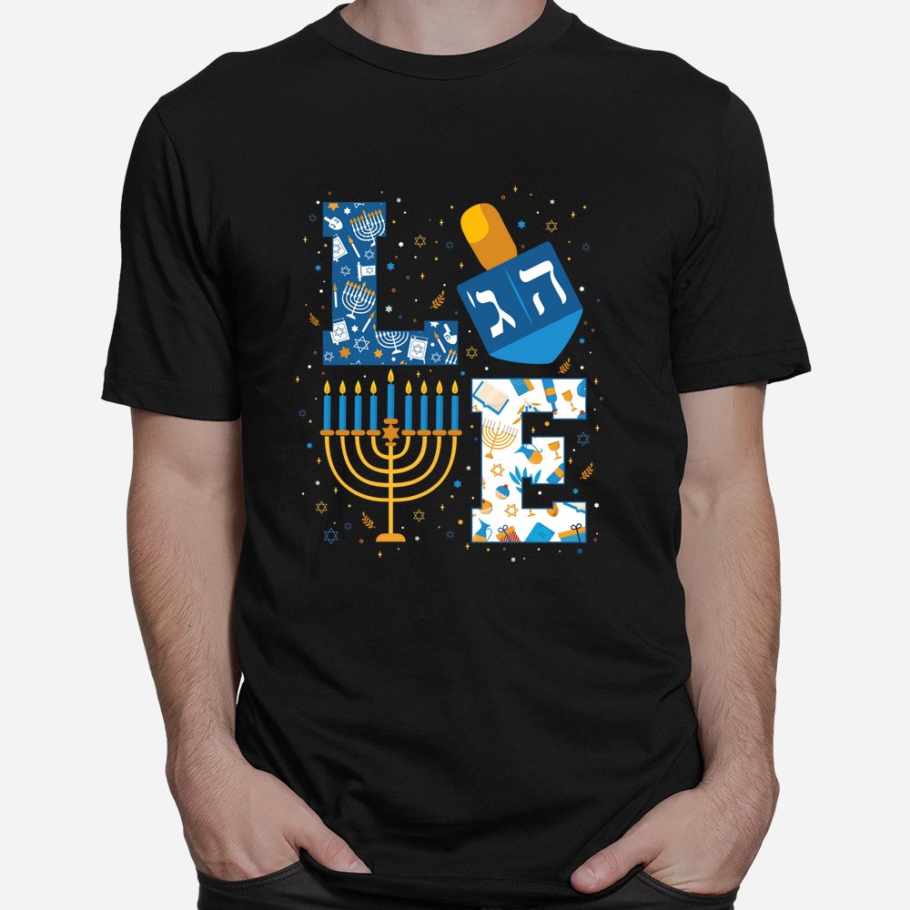 Hanukkah Love With Menorah For Jewish Christmas Holiday Shirt Hanukkah Love With Menorah For Jewish Christmas Holiday Shirt