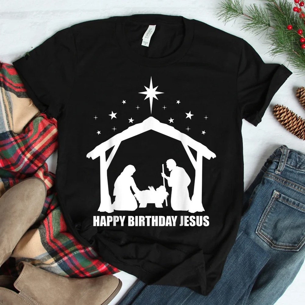 Happy Birthday Jesus Christmas Christian Party Religious Shirt Happy Birthday Jesus Christmas Christian Party Religious Shirt