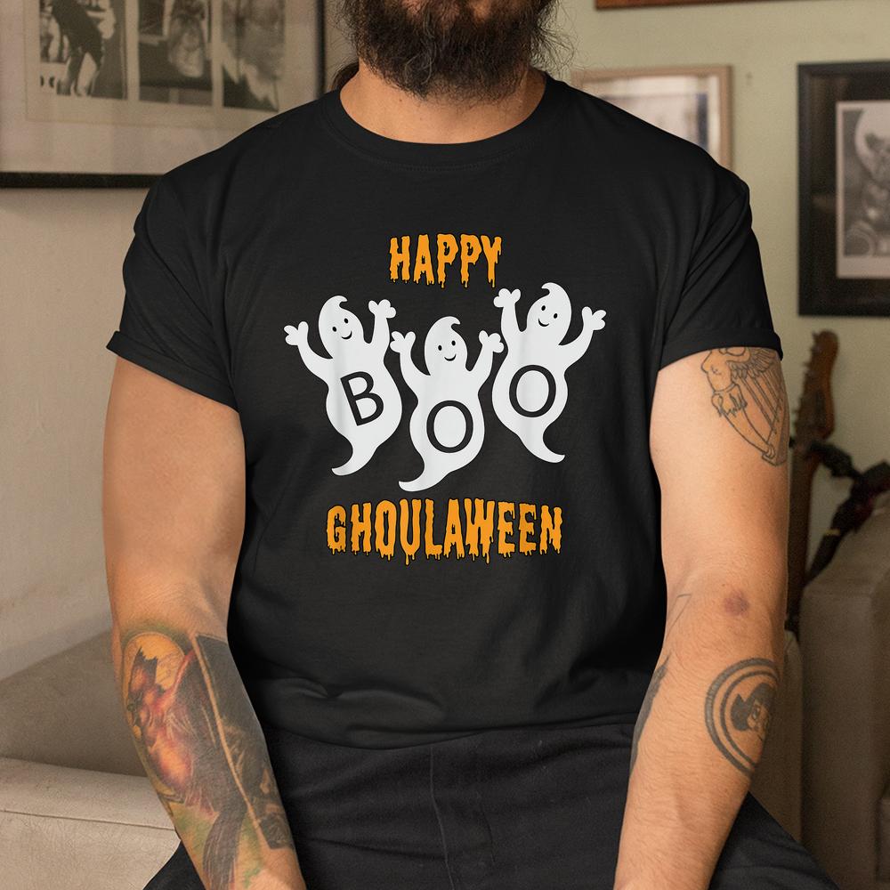 Happy Ghoulaween Halloween Cute Ghosts Trio With Boo Shirt Happy Ghoulaween Halloween Cute Ghosts Trio With Boo Shirt