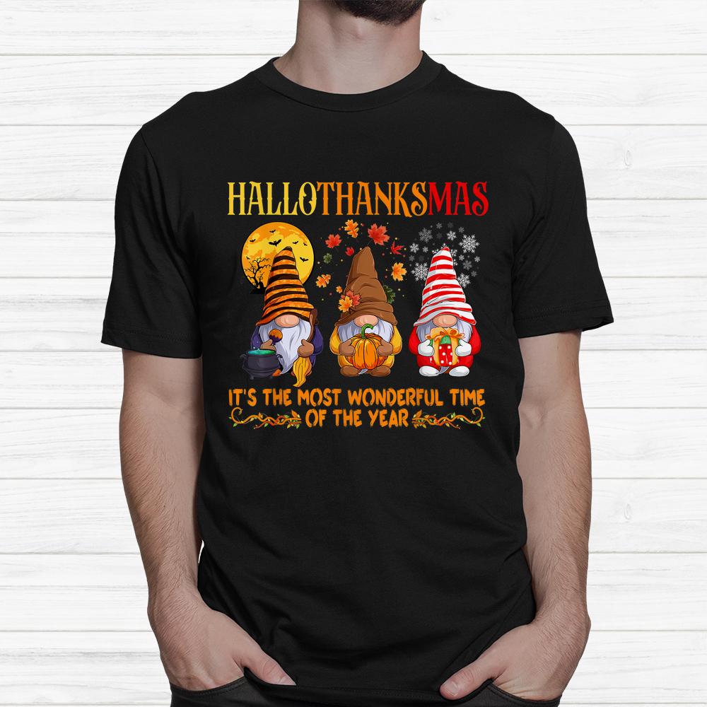 Happy Hallothanksmas Cute Gnomes Fall Halloween Shirt Happy Hallothanksmas Cute Gnomes Fall Halloween Shirt